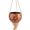 Clayre & Eef 6CE1863 Decoración Maceta Flor Rosa Beige Cerámica 17x15x20 cm