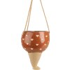 Clayre & Eef 6CE1863 Decoración Maceta Flor Rosa Beige Cerámica 17x15x20 cm
