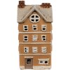 Clayre & Eef 6CE1869 Portavelas Casa Cerámica Naranja-Beige 11x9x22 cm