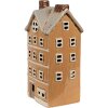 Clayre & Eef 6CE1869 Portavelas Casa Cerámica Naranja-Beige 11x9x22 cm