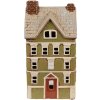 Clayre & Eef 6CE1870 Portavelas Casa Cerámica Verde Beige 14x10x26 cm