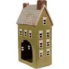 Clayre & Eef 6CE1870 Portavelas Casa Cerámica Verde Beige 14x10x26 cm