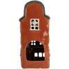 Clayre & Eef 6CE1871 Portavelas Casa Cerámica Rojo 12x9x25 cm Estilo Campestre
