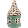 Clayre & Eef 6CE1873 Portavelas Casa Cerámica Verde Ø 11x20 cm Estilo Campestre