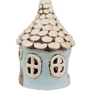 Clayre & Eef 6CE1875 Portavelas Casa Azul Beige...