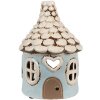 Clayre & Eef 6CE1875 Portavelas Casa Azul Beige Ø11x15 cm