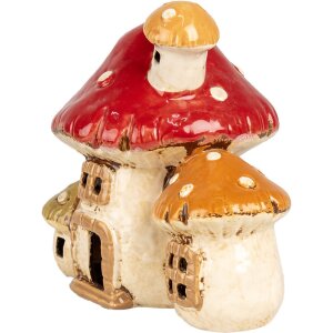 Clayre & Eef 6CE1876 Portavelas Casa Beige Rojo...