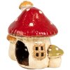 Clayre & Eef 6CE1876 Portavelas Casa Beige Rojo 17x12x16 cm
