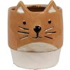 Clayre & Eef 6CE1877 Maceta Cerámica Gato Naranja Beige Ø 11x13 cm