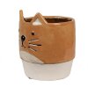 Clayre & Eef 6CE1877 Maceta Cerámica Gato Naranja Beige Ø 11x13 cm