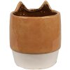 Clayre & Eef 6CE1877 Maceta Cerámica Gato Naranja Beige Ø 11x13 cm