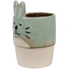 Clayre & Eef 6CE1878 Maceta Cerámica Verde Beige Ø 11x17 cm Estilo Campestre
