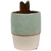 Clayre & Eef 6CE1878 Maceta Cerámica Verde Beige Ø 11x17 cm Estilo Campestre