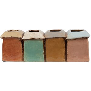 Clayre & Eef 6CE1888 Decoración Macetero Multicolor 31x9x11 cm Estilo campestre