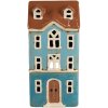 Clayre & Eef 6CE1915 Portavelas Casa Azul Marrón 11x9x22 cm