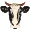 Clayre & Eef 6CE1141L Bol Vaca Cerámica Negro Blanco 31x29x3 cm