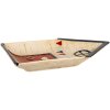 Clayre & Eef 6CE1866 Plato Cerámica Beige Azul Estilo Campestre 27x18x3 cm
