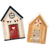 Clayre & Eef 6CE1866 Plato Cerámica Beige Azul Estilo Campestre 27x18x3 cm