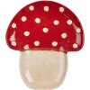 Clayre & Eef 6CE1906 Plato Cerámica Grande Beige Rojo 23x26 cm