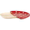 Clayre & Eef 6CE1906 Plato Cerámica Grande Beige Rojo 23x26 cm