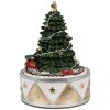 Clayre & Eef 6PR5099 Caja de Música Árbol de Navidad Verde Oro Ø 11x15 cm Poliresina