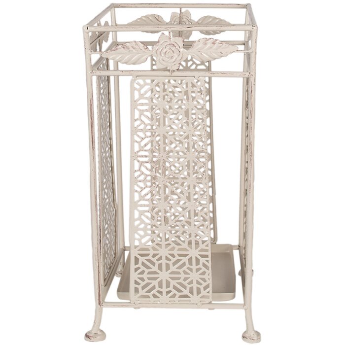 Clayre & Eef 6Y5664 Paragüero Hierro Blanco Antiguo 24x24x49 cm