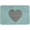Clayre & Eef BM0007BL Alfombra de Baño Motivo Corazón Azul 58x38x1 cm