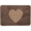 Clayre & Eef BM0007CH Alfombra de Baño Corazón Marrón Beige 58x38 cm