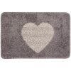 Clayre & Eef BM0007G Alfombra de Baño Motivo Corazón Gris 58x38 cm