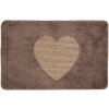 Clayre & Eef BM0008CH Alfombra de Baño Motivo Corazón Marrón 78x48 cm