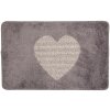 Clayre & Eef BM0008G Alfombra de Baño Corazón Gris 78x48x1 cm