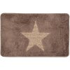 Clayre & Eef BM0010CH Alfombra de baño estampado de estrellas marrón 78x48 cm