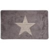 Clayre & Eef BM0010G Alfombra de Baño Star Gris 78x48x1 cm