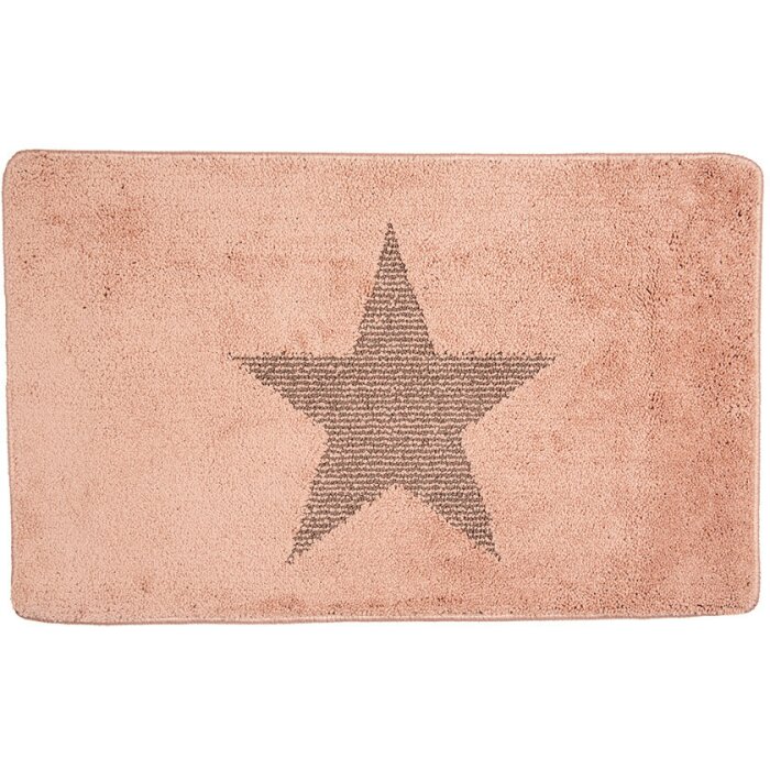 Clayre & Eef BM0010P Alfombra de Baño Star Rosa 78x48 cm