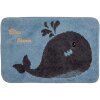 Clayre & Eef BM0011 Alfombra de Baño Motivo Ballena Azul 58x38 cm