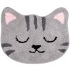 Clayre & Eef BM0012 Alfombra de Baño Gato Gris 60x50 cm