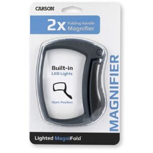 Lupa plegable Carson MJ-50 2x 90mm con iluminación LED plegable portátil