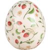 Clayre & Eef 6CE1919L Huevo Decorativo Cerámica Beige Rojo Ø 14x16 cm Estilo Campestre