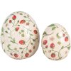 Clayre & Eef 6CE1919L Huevo Decorativo Cerámica Beige Rojo Ø 14x16 cm Estilo Campestre
