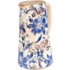 Clayre & Eef 6CE1923M Jarra decorativa motivo floral 16x11x20 cm