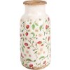 Clayre & Eef Jarrón 6CE1933L Estampado de flores Fresas Ø 15x32 cm