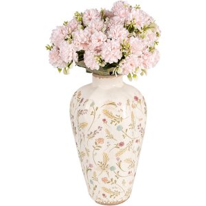 Clayre & Eef Jarrón 6CE1937S Decoración floral Ø 17x30 cm