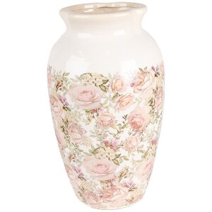 Clayre & Eef Jarrón 6CE1940L Motivo floral...