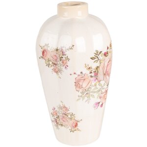 Clayre & Eef 6CE1963S Jarrón motivo floral Ø 17x30 cm