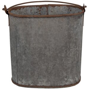 Clayre & Eef 6UNY0017 Cubo decorativo aspecto zinc...