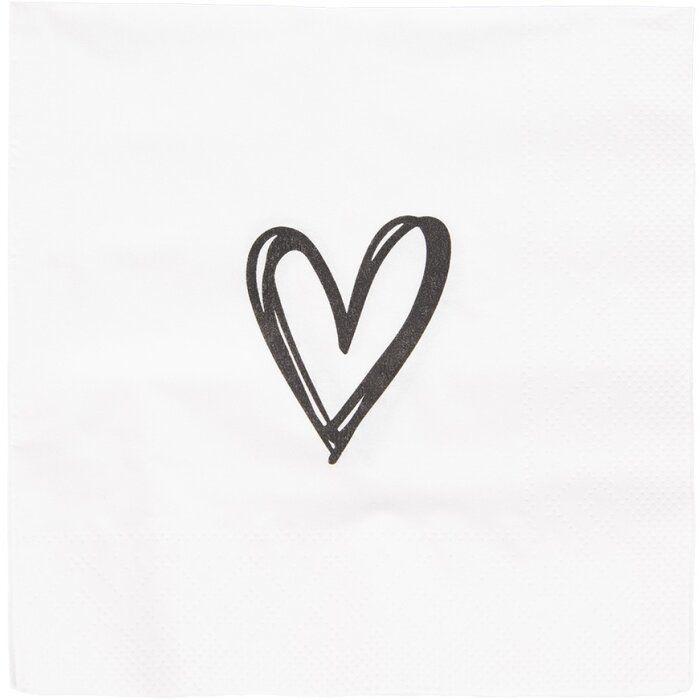 Clayre & Eef 73087 Servilletas de papel motivo corazón 33x33 cm 20 piezas