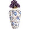 Clayre & Eef 6CE1935L Jarrón motivo floral Ø 24x40 cm