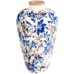 Clayre & Eef 6CE1935M Jarrón Floral Beige Azul...