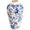 Clayre & Eef 6CE1935M Jarrón Floral Beige Azul Ø 21x35 cm