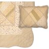 Clayre & Eef Q198.060 Colcha 180x250cm con Funda Cojín Patchwork Beige